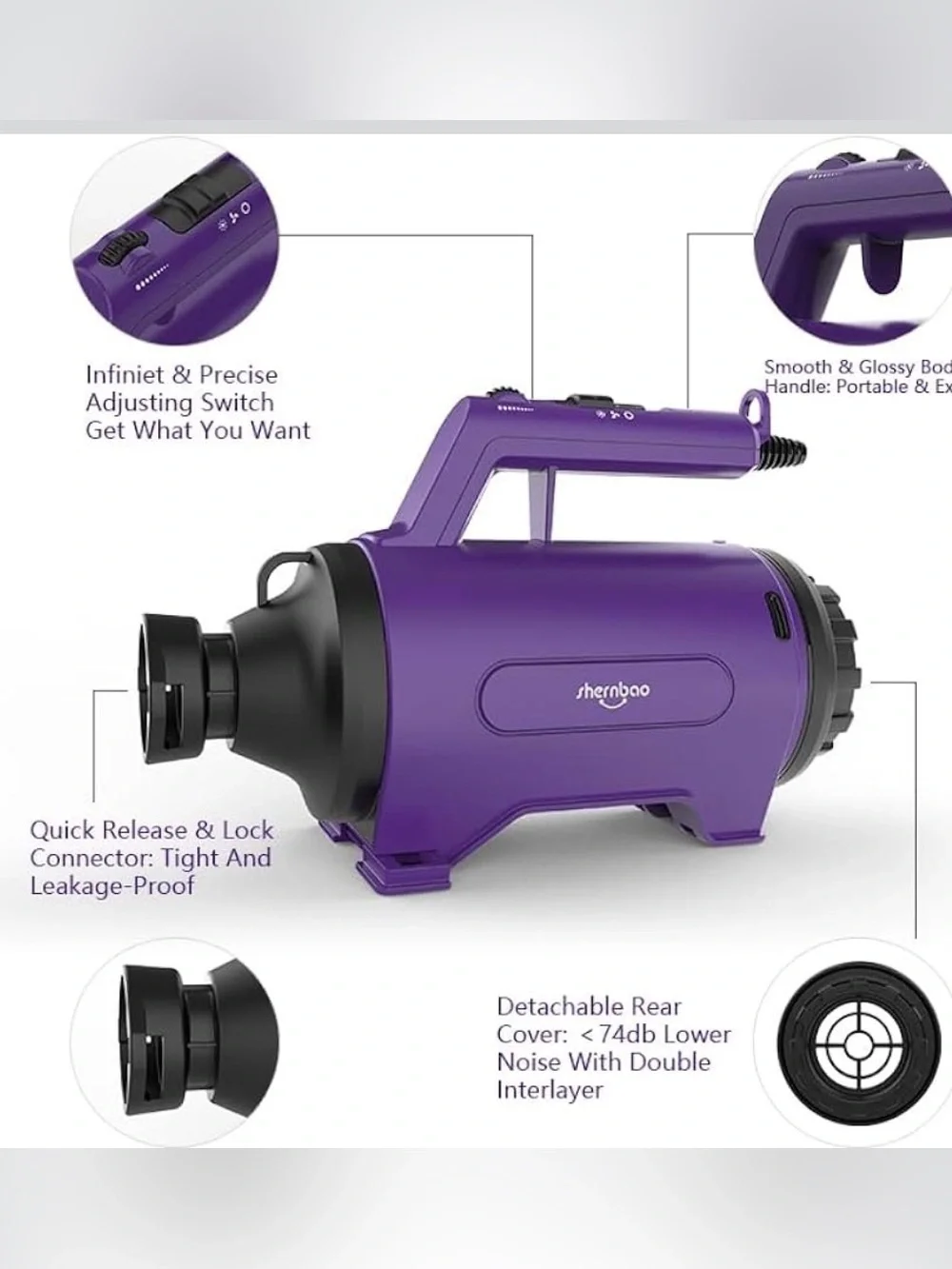 Dog Dryer High Velocity Professional Dog/Pet Grooming Force Hair Dryer/Blower - Picture 5 of 6